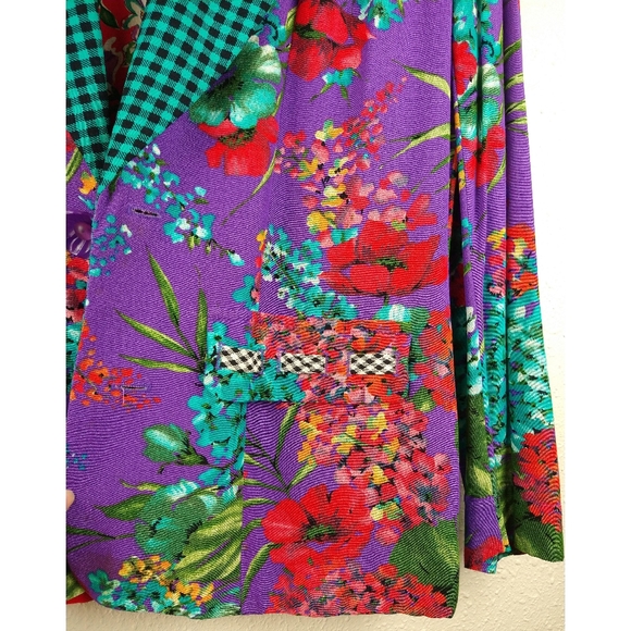 Vintage 90's Patchwork Floral Oversized Blazer - Picture 4 of 5